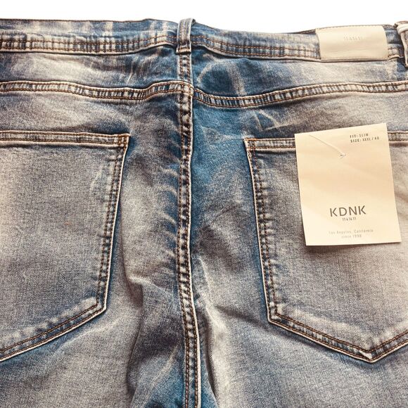 KDNK Comfort Stretch Distressed Moto Denim Jeans - Picture 13 of 16